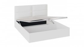Кровать «Глосс» с мягкой обивкой и подъемным механизмом тип 1 (1600) (Белая) в Кормиловке - kormilovka.katalogmebeli.com | фото 2