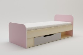 Кровать Грэйси 1650х750 (Розовый/Серый/корпус Клен) в Кормиловке - kormilovka.katalogmebeli.com | фото 2
