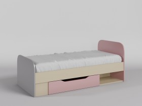 Кровать Грэйси 1650х750 (Розовый/Серый/корпус Клен) в Кормиловке - kormilovka.katalogmebeli.com | фото