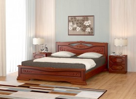 Кровать Карина-7 из массива сосны 1400*2000 Орех в Кормиловке - kormilovka.katalogmebeli.com | фото