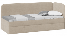 Кровать «Молли» с мягкой обивкой (900) тип 1 (Микровелюр Scandi Cream 03) в Кормиловке - kormilovka.katalogmebeli.com | фото
