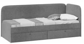 Кровать «Молли» с мягкой обивкой (900) тип 1 (Микровелюр Scandi Graphite 22) в Кормиловке - kormilovka.katalogmebeli.com | фото