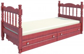 Кровать одинарная Аленка из массива сосны 800*1890 Орех в Кормиловке - kormilovka.katalogmebeli.com | фото 2