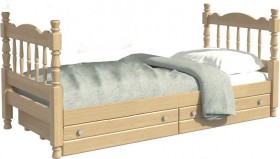Кровать одинарная Аленка из массива сосны 800*1890 Сосна в Кормиловке - kormilovka.katalogmebeli.com | фото