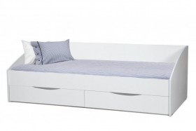 Кровать одинарная "Фея - 3" (симметричная) New/(белый / белый / ДВПО: белый) в Кормиловке - kormilovka.katalogmebeli.com | фото
