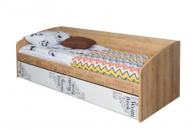 Кровать с 2 ящиками «Оксфорд» (Ривьера/Белый с рисунком) в Кормиловке - kormilovka.katalogmebeli.com | фото 3