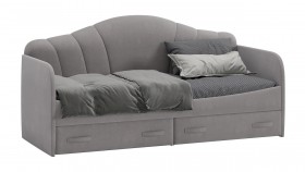 Кровать с мягкой спинкой и ящиками «Сабрина» 900 Светло-серый в Кормиловке - kormilovka.katalogmebeli.com | фото