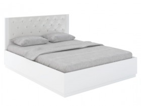 Кровать с ПМ М25 Спальня Тиффани (белый текстурный) в Кормиловке - kormilovka.katalogmebeli.com | фото