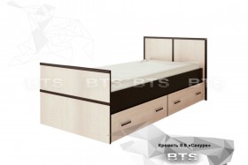 Кровать Сакура с настилом и ящиками 0,9 (Венге/Лоредо) в Кормиловке - kormilovka.katalogmebeli.com | фото