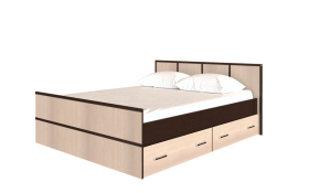 Кровать Сакура с настилом и ящиками 1,4 (Венге/Лоредо) в Кормиловке - kormilovka.katalogmebeli.com | фото 1