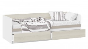 Кровать «Сканди» с 2 ящиками Дуб Гарден/Белый/Глиняный серый в Кормиловке - kormilovka.katalogmebeli.com | фото 2