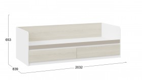 Кровать «Сканди» с 2 ящиками Дуб Гарден/Белый/Глиняный серый в Кормиловке - kormilovka.katalogmebeli.com | фото 3