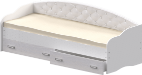 Кровать Софа-7 с мягкой спинкой (800х1900) Белый в Кормиловке - kormilovka.katalogmebeli.com | фото 1