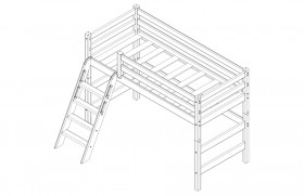 Кровать Соня вариант 6 полувысокая с наклонной лестницей Лаванда в Кормиловке - kormilovka.katalogmebeli.com | фото 3