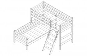 Кровать Соня вариант 8 угловая с наклонной лестницей Белый полупрозрачный в Кормиловке - kormilovka.katalogmebeli.com | фото 4