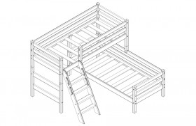 Кровать Соня вариант 8 угловая с наклонной лестницей Лаванда в Кормиловке - kormilovka.katalogmebeli.com | фото 2