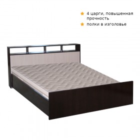Кровать ТРОЯ 1600 Венге-Дуб бел. в Кормиловке - kormilovka.katalogmebeli.com | фото 1