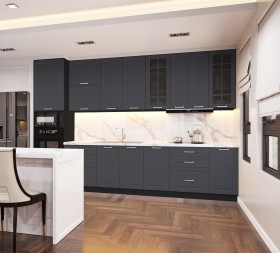Кухонный гарнитур 1,8м Луксор высокие модули (Клен серый/корпус венге) в Кормиловке - kormilovka.katalogmebeli.com | фото