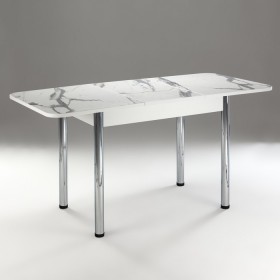 Кухонный стол 1100*700/400 ф 2 Пластик, мрамор белый в Кормиловке - kormilovka.katalogmebeli.com | фото 2