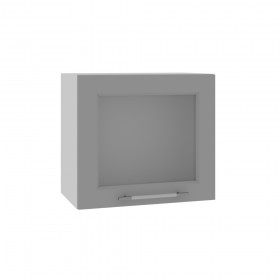 Квадро ВПГС 500 шкаф верхний горизонтальный со стеклом высокий (Железо/корпус Серый) в Кормиловке - kormilovka.katalogmebeli.com | фото