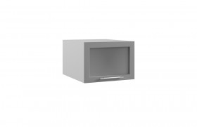 Лофт ГПГС 500 шкаф верхний горизонтальный глубокий со стеклом (Штукатурка серая/корпус Серый) в Кормиловке - kormilovka.katalogmebeli.com | фото