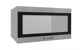 Лофт ВПГСФ 800 шкаф верхний горизонтальный со стеклом высокий с фотопечатью (Бетон светлый/корпус Серый) в Кормиловке - kormilovka.katalogmebeli.com | фото