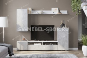 Мебель для гостиной МГС 4 (Белый/Цемент светлый) в Кормиловке - kormilovka.katalogmebeli.com | фото 1