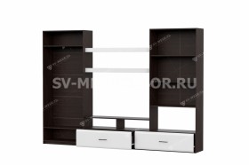 Мебель для гостиной МГС 7 Исполнение 1 Дуб Венге/Белый глянец в Кормиловке - kormilovka.katalogmebeli.com | фото