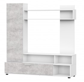 Мебель для гостиной "МГС 9" Белый / Цемент светлый в Кормиловке - kormilovka.katalogmebeli.com | фото