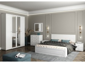 Модульная спальня Барселона (Белый/Белый глянец) в Кормиловке - kormilovka.katalogmebeli.com | фото
