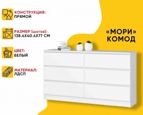 МС Мори Комод МК 1380.6 (МП/3) Белый в Кормиловке - kormilovka.katalogmebeli.com | фото 20