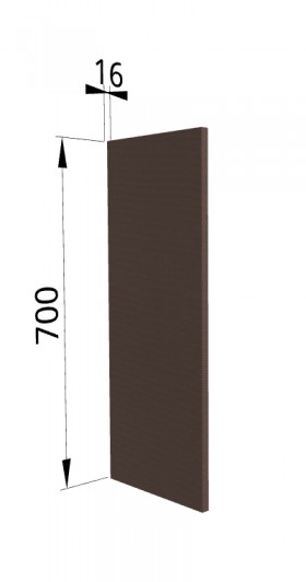 Панель торцевая П Квадро (для шкафа верхнего) Шоколад кожа в Кормиловке - kormilovka.katalogmebeli.com | фото