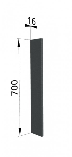 Панель торцевая ПТ 400 Квадро (для шкафа торцевого верхнего) Железо в Кормиловке - kormilovka.katalogmebeli.com | фото
