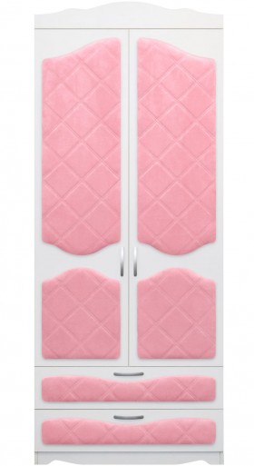 Шкаф 2-х створчатый с ящиками серии Иллюзия 36 Светло-розовый в Кормиловке - kormilovka.katalogmebeli.com | фото