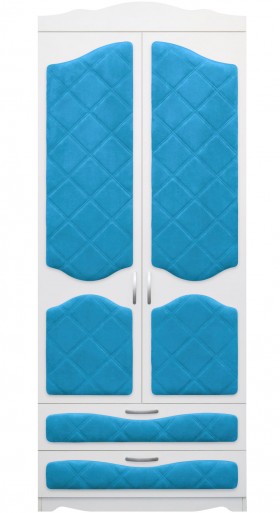 Шкаф 2-х створчатый с ящиками серии Иллюзия 84 Ярко-голубой в Кормиловке - kormilovka.katalogmebeli.com | фото