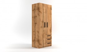 Шкаф 2-х створчатый с ящиками Шервуд (Дуб Вотан) в Кормиловке - kormilovka.katalogmebeli.com | фото