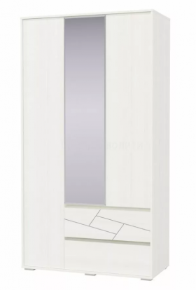 Шкаф 3-х дверный с ящиками Аделина 1200 Рамух белый в Кормиловке - kormilovka.katalogmebeli.com | фото