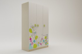 Шкаф 3-х створчатый с ящиками Флёр (Белый/корпус Клен) в Кормиловке - kormilovka.katalogmebeli.com | фото