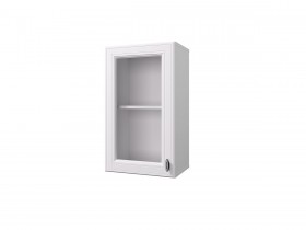 Шкаф 40 с витриной Ева (Белый Софт/Белый) в Кормиловке - kormilovka.katalogmebeli.com | фото
