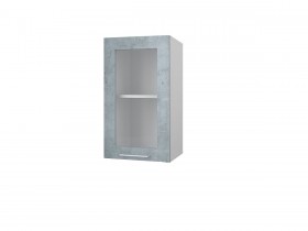 Шкаф 40 с витриной Лофт (Камень Оленна/Белый) в Кормиловке - kormilovka.katalogmebeli.com | фото