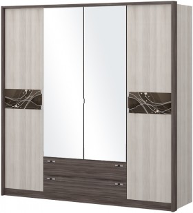 Шкаф четырехстворчатый с зеркалом Шк69.1 Николь в Кормиловке - kormilovka.katalogmebeli.com | фото