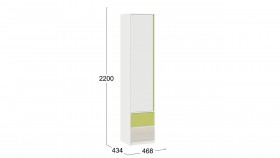 Шкаф для белья комбинированный «Сканди» Дуб Гарден/Белый/Зеленый в Кормиловке - kormilovka.katalogmebeli.com | фото 4