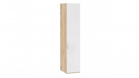 Шкаф для белья с 1 глухой дверью «Эмбер» Яблоня Беллуно/Белый глянец в Кормиловке - kormilovka.katalogmebeli.com | фото