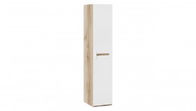 Шкаф для белья с 1-ой дверью «Фьюжн» Дуб Делано/Белый глянец в Кормиловке - kormilovka.katalogmebeli.com | фото