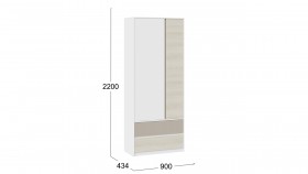 Шкаф для одежды комбинированный «Сканди» Дуб Гарден/Белый/Глиняный серый в Кормиловке - kormilovka.katalogmebeli.com | фото 4