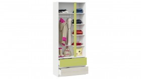 Шкаф для одежды комбинированный «Сканди» Дуб Гарден/Белый/Зеленый в Кормиловке - kormilovka.katalogmebeli.com | фото 4