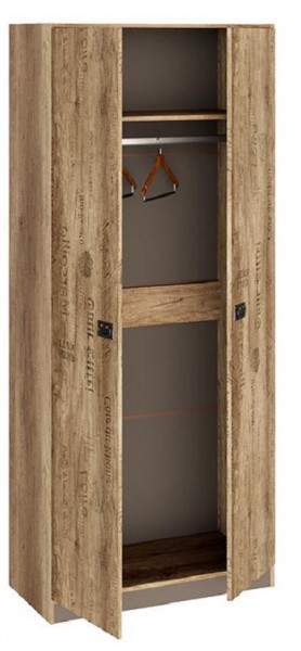 Шкаф для одежды «Пилигрим» (Дуб Каньон светлый, Фон серый) в Кормиловке - kormilovka.katalogmebeli.com | фото 2