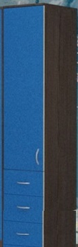 Шкаф-пенал №2 (закрытый) Бодего темный/Голубой в Кормиловке - kormilovka.katalogmebeli.com | фото