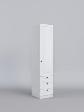 Шкаф угловой (секция с ящиками) Классика (Белый/корпус Выбеленное дерево) в Кормиловке - kormilovka.katalogmebeli.com | фото