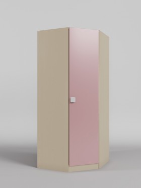 Шкаф угловой (угловая секция) Грэйси (Розовый/корпус Клен) в Кормиловке - kormilovka.katalogmebeli.com | фото